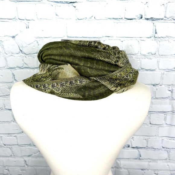 Green SOLD🚫NWOT 2-|•PASHMINA•| 1 GREEN + 1 RED/GOLD 70% Pashmina + 30 % Silk - Picture 9 of 16